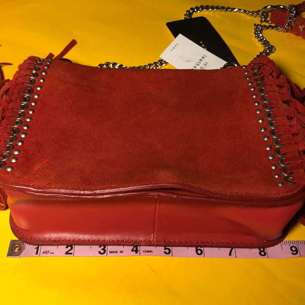 🆕 ZARA Buffalo leather crossbody bag - Picture 12 of 13